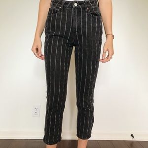 Black striped mom jeans from PacSun